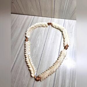 Vtg Authentic Hawaiin Sea Shell Lei Made In Hawaii Tropical Vacation Luau Party